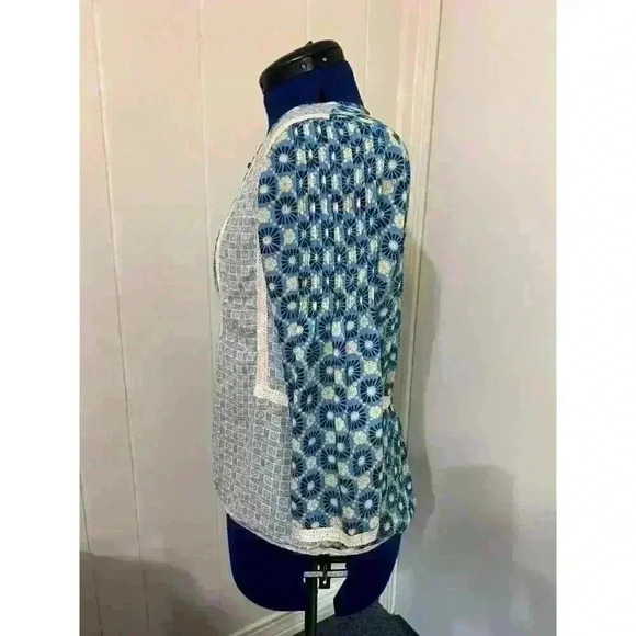 Matilda Jane Women's M Medium Blue Smocked Peasant Blouse Top Cottagecore - Picture 2 of 8